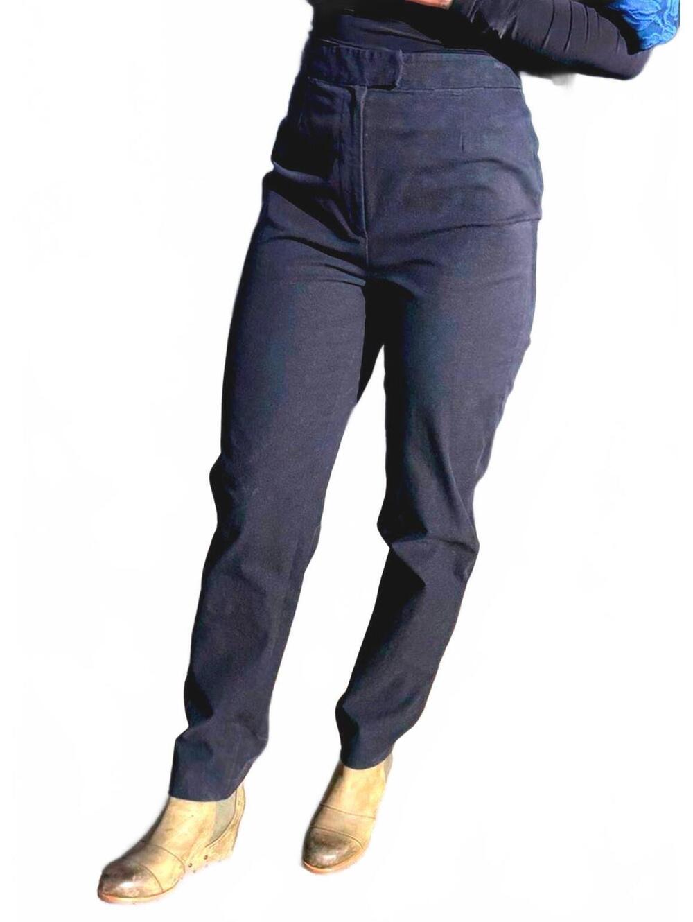 90s Donna Karan Black 8 High Rise Tailored Trousers